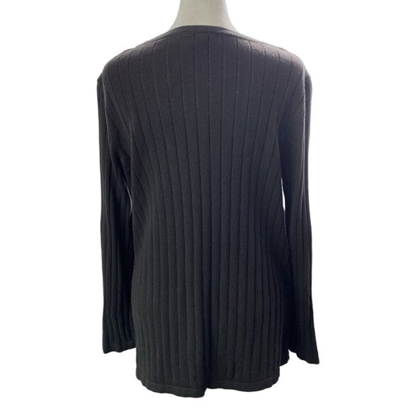 SOFT SURROUNDINGS Sweater Pullover Long Sleeve Button Accents Brown PM 5-32 - Picture 14 of 15